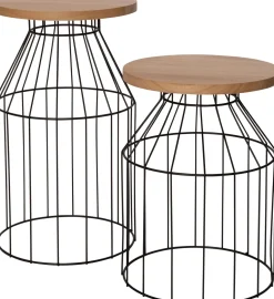 Intratuin bijzettafel Orion zwart / naturel D 30 H 52 cm