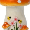 Intratuin bijzettafel paddenstoel wit / oranje 34 x 31 x 41 cm