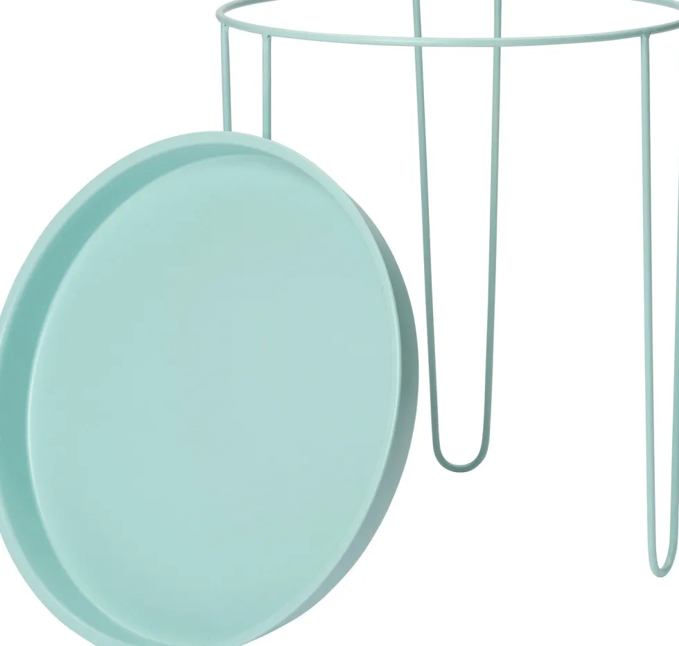 Intratuin bijzettafel Tray mintblauw D 39 H 45 cm