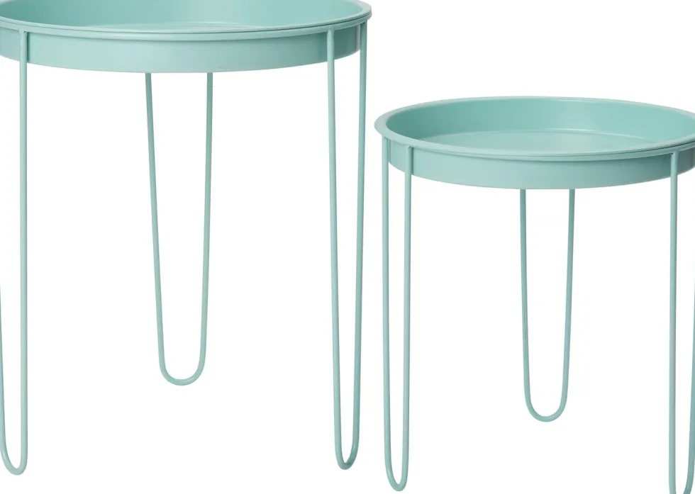 Intratuin bijzettafel Tray mintblauw D 32 H 34 cm