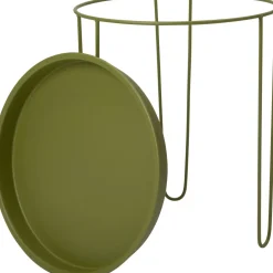 Intratuin bijzettafel Tray olijfgroen D 39,5 H 45 cm