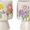 Intratuin bloempot Agra crème / paars / geel D 12 H 15 cm