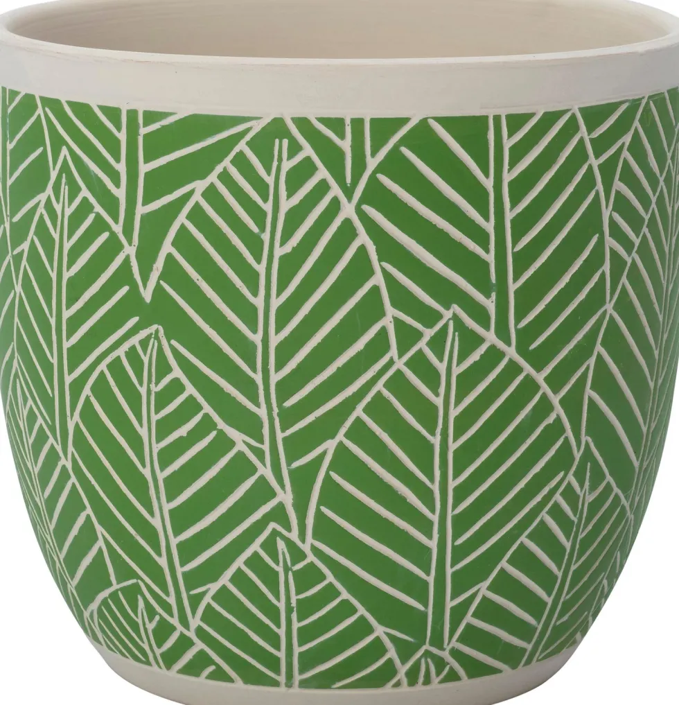 Intratuin bloempot Feline groen D 13,5 H 12,5 cm