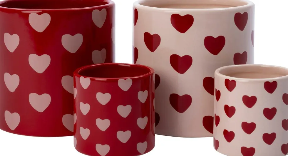 Intratuin bloempot Hartjes roze D 14 H 14 cm
