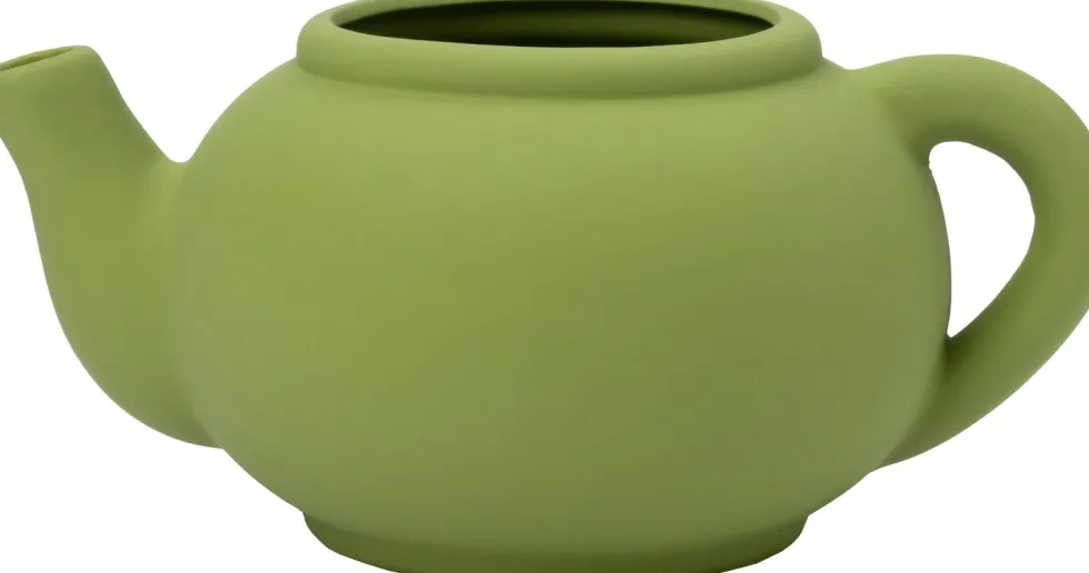 Intratuin bloempot Jody theepot lichtgroen 26 x 19 x 12 cm