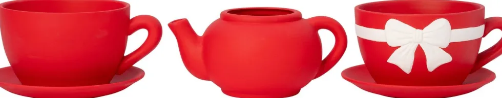 Intratuin bloempot Jody theekop rood 23 x 19 x 12 cm