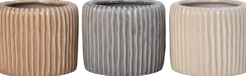 Intratuin bloempot Louva crème D 21 H 17 cm
