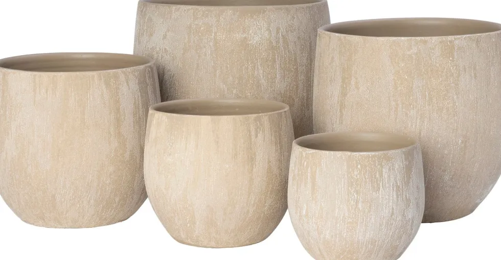 Intratuin bloempot Neiva beige D 18 H 16 cm