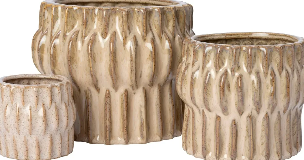 Intratuin bloempot Nisa beige D 13,3 H 11 cm