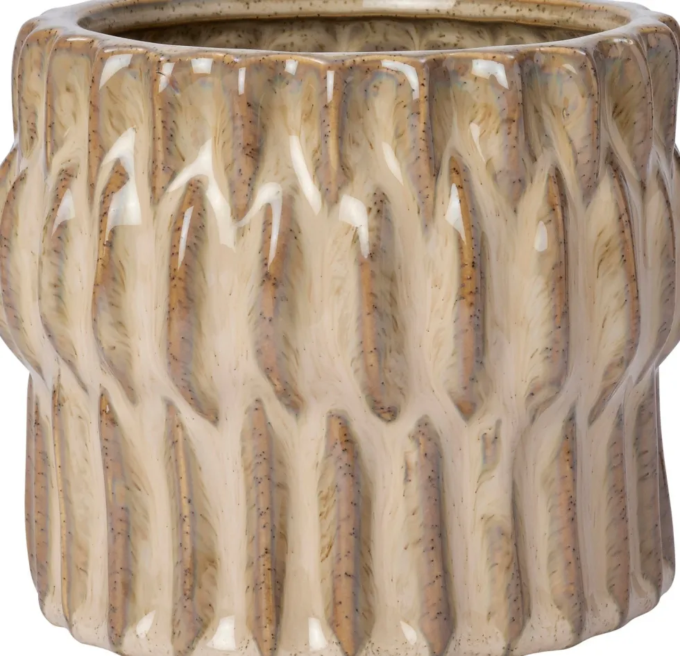 Intratuin bloempot Nisa beige D 8 H 7 cm