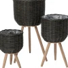 Intratuin bloempot op poten Esha grijs D 20 H 34 cm