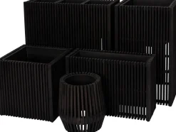 Intratuin bloempot op poten Latten zwart 90 x 33 x 90 cm