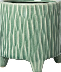 Intratuin bloempot op poten Nelli groen D 16 H 17 cm