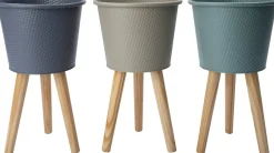 Intratuin bloempot op poten Semi grijs D 25 H 42,5 cm