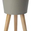 Intratuin bloempot op poten Semi beige D 25 H 42,5 cm