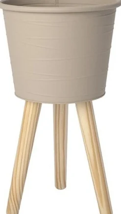 Intratuin bloempot op poten Sami beige D 24,5 H 43,3 cm