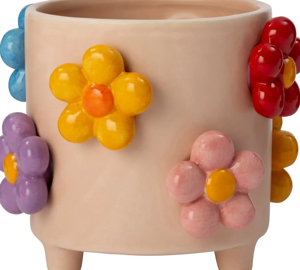 Intratuin bloempot op poten Teddie roze D 17,2 H 14,5 cm