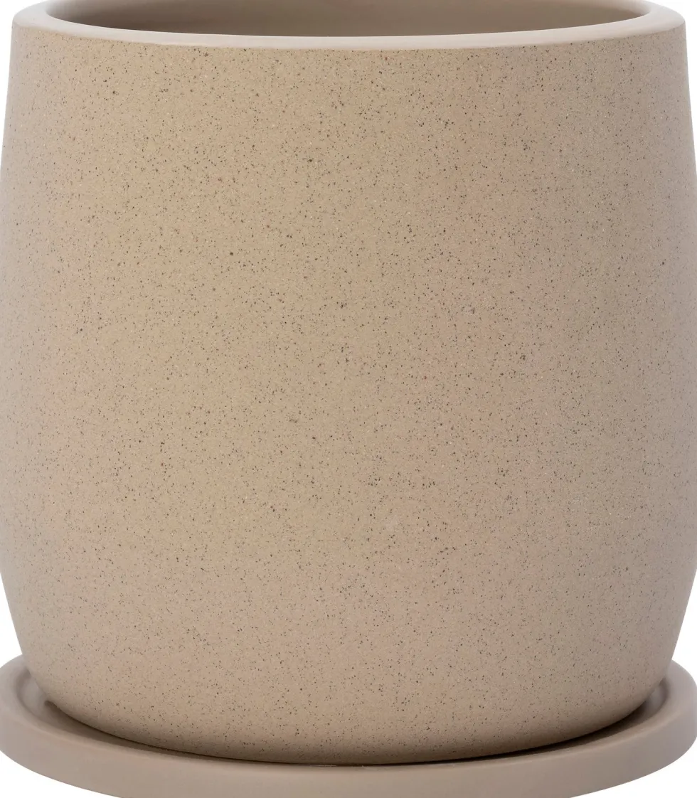 Intratuin bloempot op schotel Adel beige D 18 H 18 cm