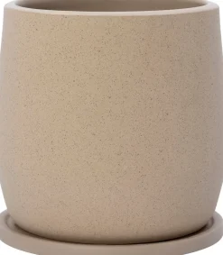 Intratuin bloempot op schotel Adel beige D 14 H 14 cm