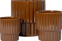 Intratuin bloempot op voet Aira bruin D 17,2 H 17,5 cm