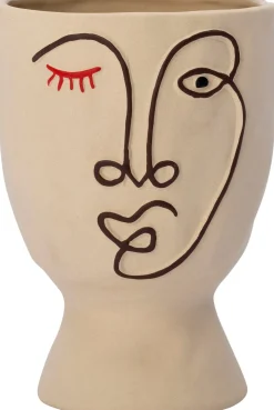 Intratuin bloempot op voet Benjamin beige D 13,1 H 19 cm