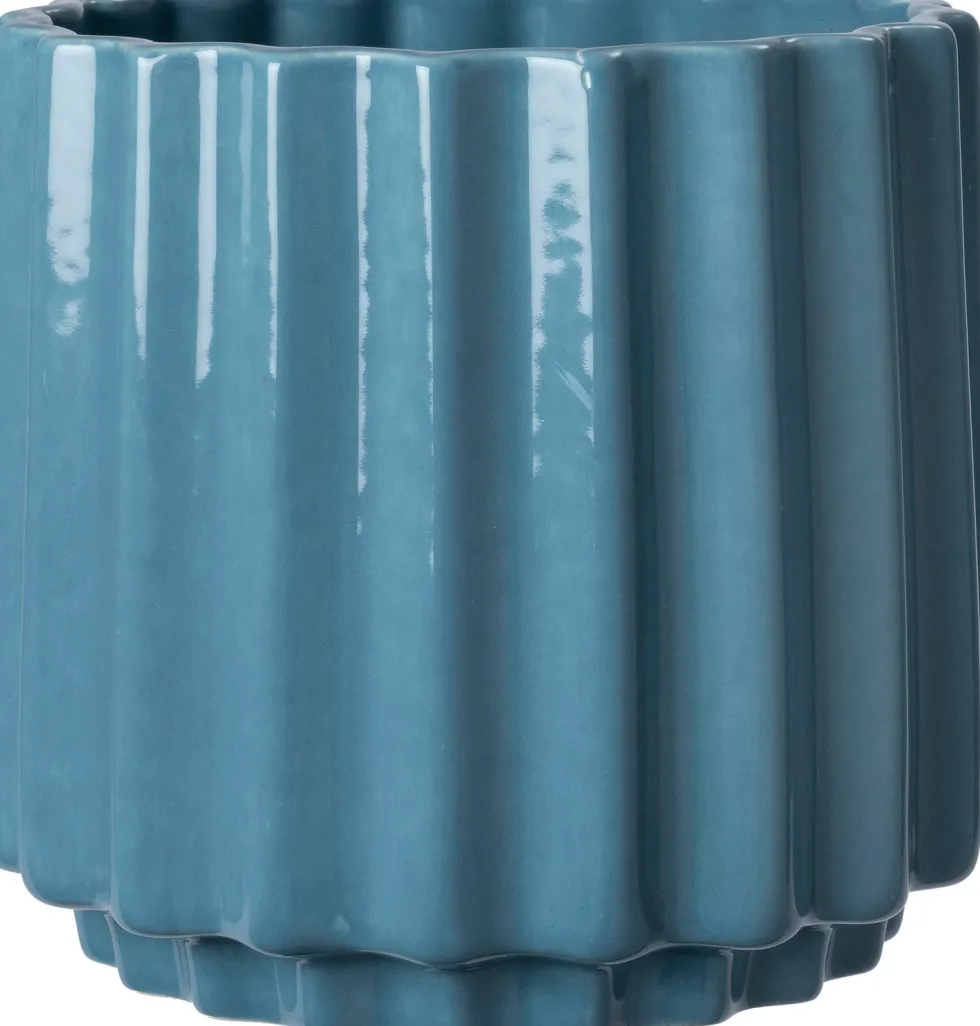 Intratuin bloempot op voet Stijn blauw D 24 H 22 cm