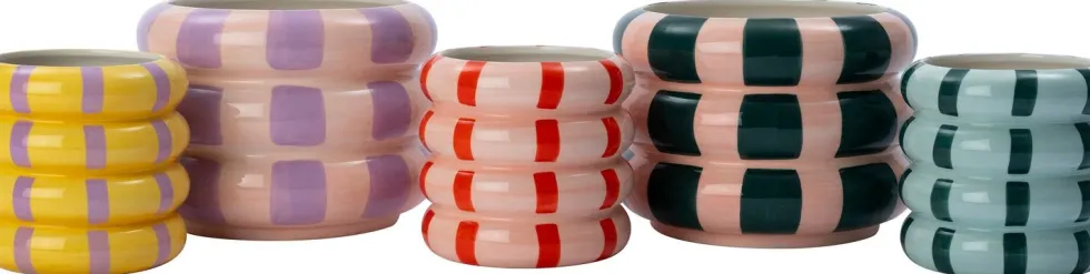 Intratuin bloempot Owen roze / paars D 19,5 H 14,5 cm