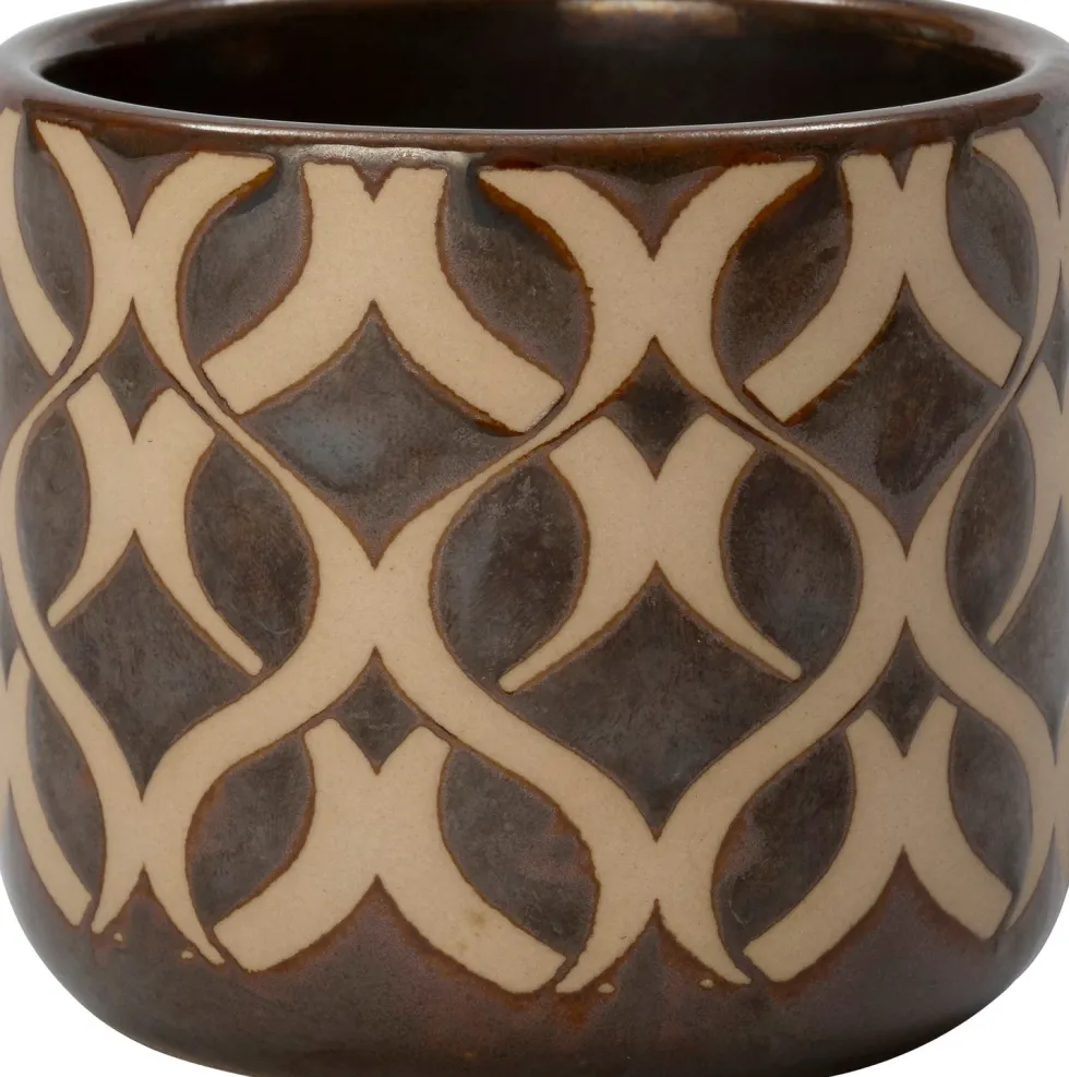 Intratuin bloempot Rikke donkerbruin D 8 H 7 cm
