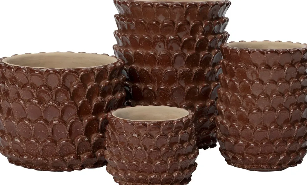 Intratuin bloempot Selby bruin D 15,5 H 13 cm