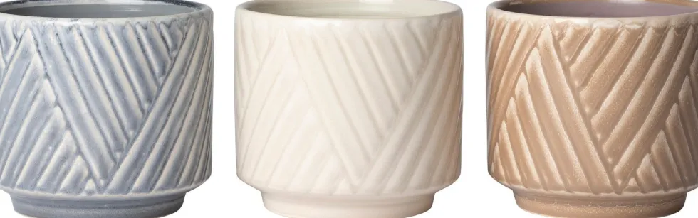 Intratuin bloempot Silv crème D 13,5 H 12 cm