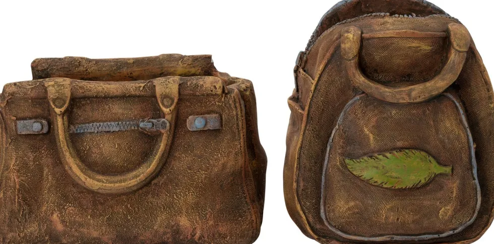 Intratuin bloempot Tas bruin 22 x 18,5 x 22,5 cm