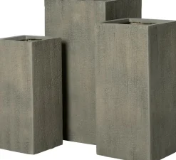 Intratuin bloempot Tino grijs 25 x 25 x 60 cm