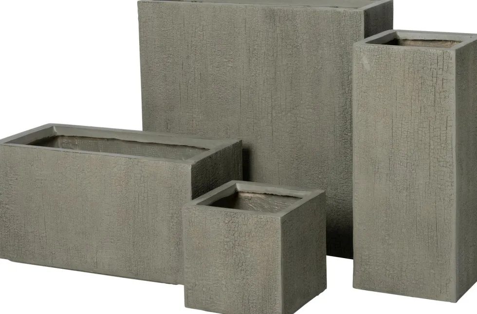 Intratuin bloempot Tino grijs 80 x 30 x 80 cm