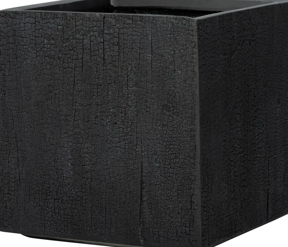 Intratuin bloempot Tino zwart 25 x 25 x 25 cm