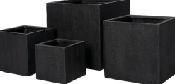 Intratuin bloempot Tino zwart 25 x 25 x 25 cm
