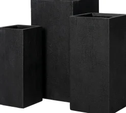 Intratuin bloempot Tino zwart 40 x 40 x 80 cm