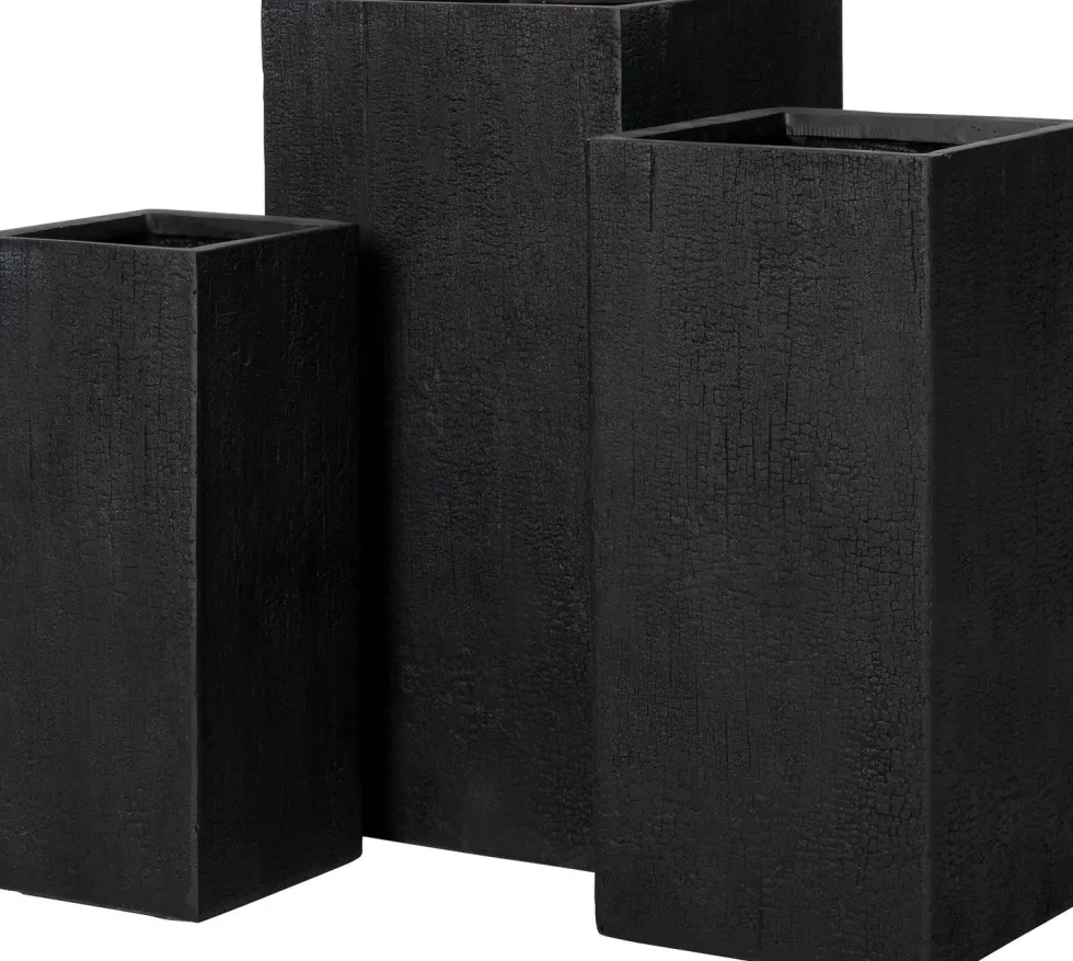 Intratuin bloempot Tino zwart 40 x 40 x 80 cm