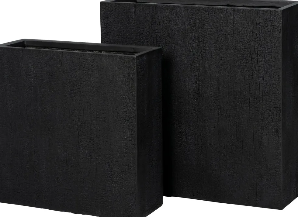 Intratuin bloempot Tino zwart 80 x 30 x 80 cm