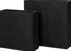 Intratuin bloempot Tino zwart 65 x 22 x 65 cm