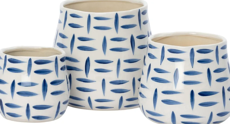 Intratuin bloempot Tola wit / blauw D 11 H 9,5 cm