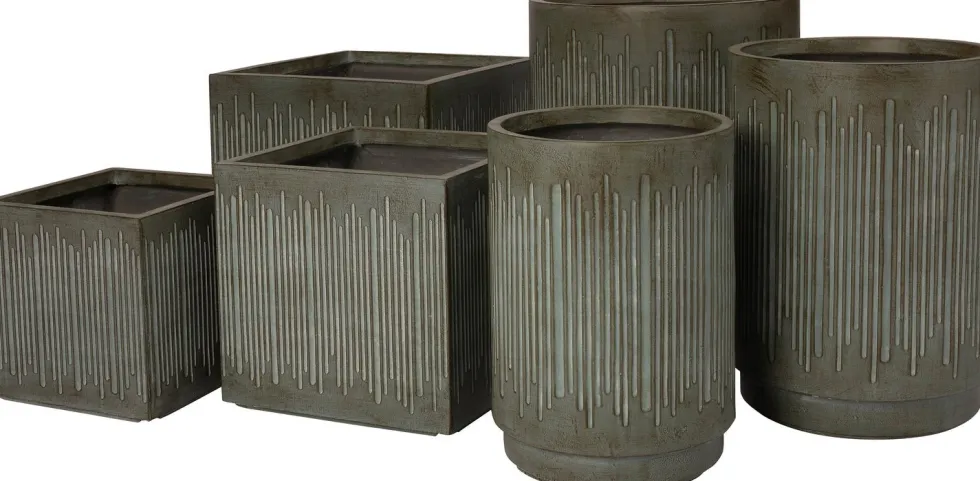 Intratuin bloempot Tube bruin 44,5 x 44,5 x 43 cm
