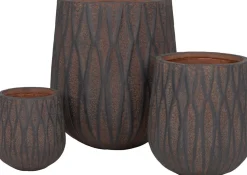 Intratuin bloempot Vesuvius rood / zwart D 26 H 28,5 cm