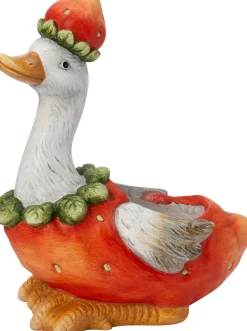 Intratuin bloempot wit / rood 23,5 x 14 x 27,5 cm