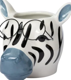 Intratuin bloempot Zebra met bril multi 15,8 x 13,3 x 12,5 cm