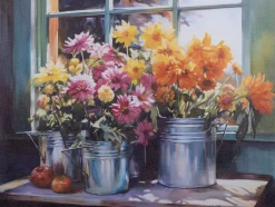 Intratuin canvas bloemen 40 x 30 cm