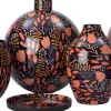 Intratuin decoratiebord Femia zwart / oranje D 25 H 2 cm