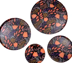Intratuin decoratiebord Femia zwart / oranje D 30 H 2 cm