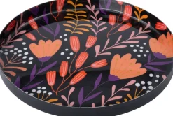 Intratuin decoratiebord Femia zwart / oranje D 20 H 2 cm