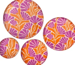 Intratuin decoratiebord Muriel oranje / paars D 30 H 2 cm