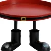 Intratuin decoratiebord op voet kerstman rood / zwart D 36 H 20 cm